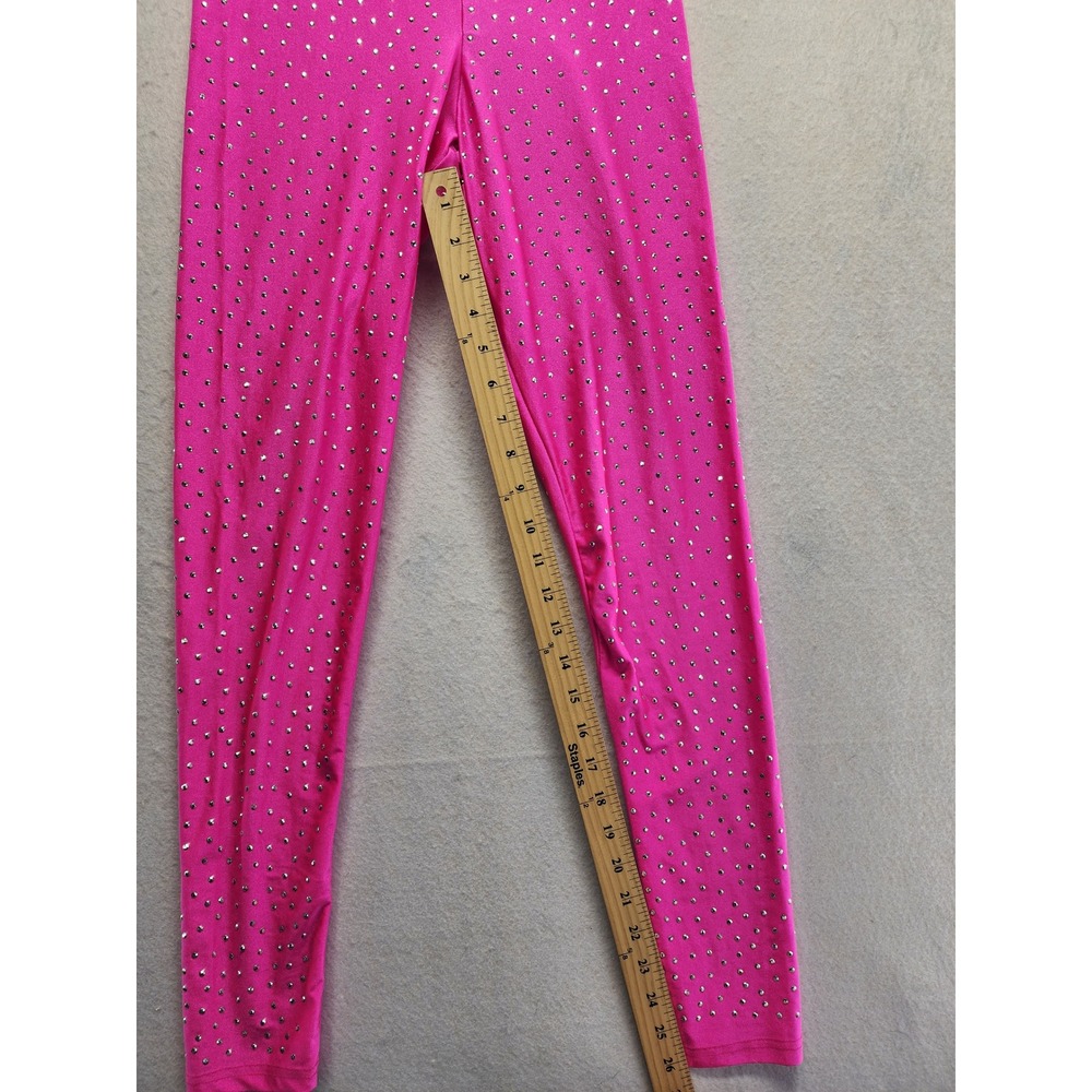 Daisy Women Hot Pink Rhinestone Cropped Zip Jacket and Leggings Set Medium - Picture 12 of 14